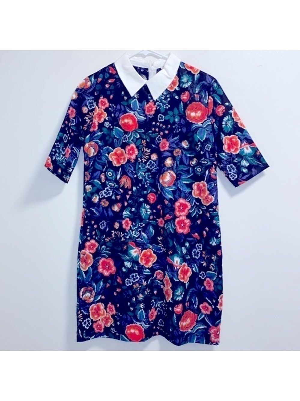 NWT Zara floral box cut Peter Pan dress